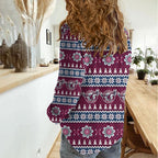 Sea Eagles Rugby Christmas Women Casual Shirt Aboriginal Seamless Cardigan Inspired