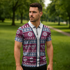 Sea Eagles Rugby Christmas Zipper Polo Shirt Aboriginal Seamless Cardigan Inspired