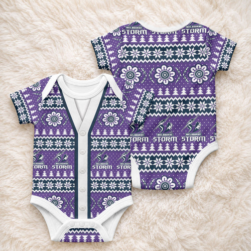 Storm Rugby Christmas Baby Onesie Aboriginal Seamless Cardigan Inspired
