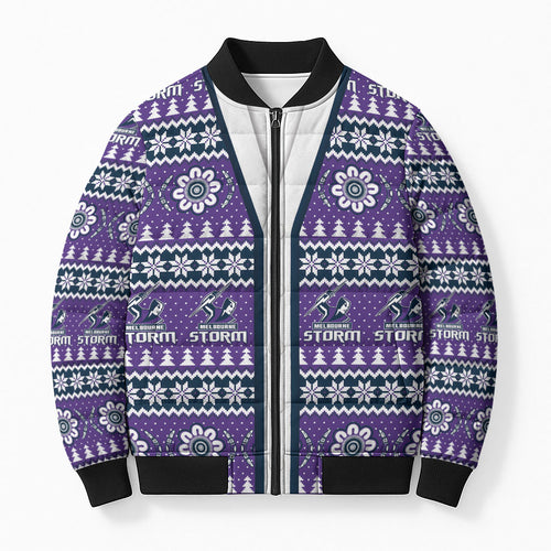 Storm Rugby Christmas Bomber Puffer Jacket Aboriginal Seamless Cardigan Inspired