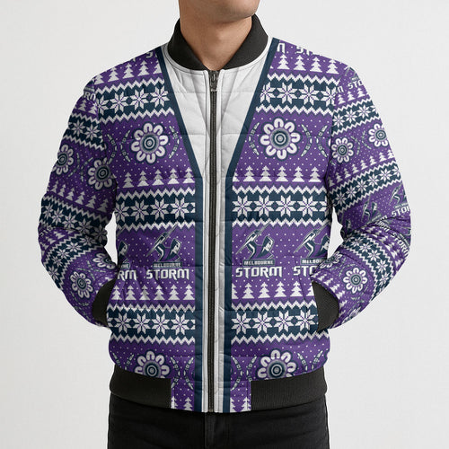 Storm Rugby Christmas Bomber Puffer Jacket Aboriginal Seamless Cardigan Inspired