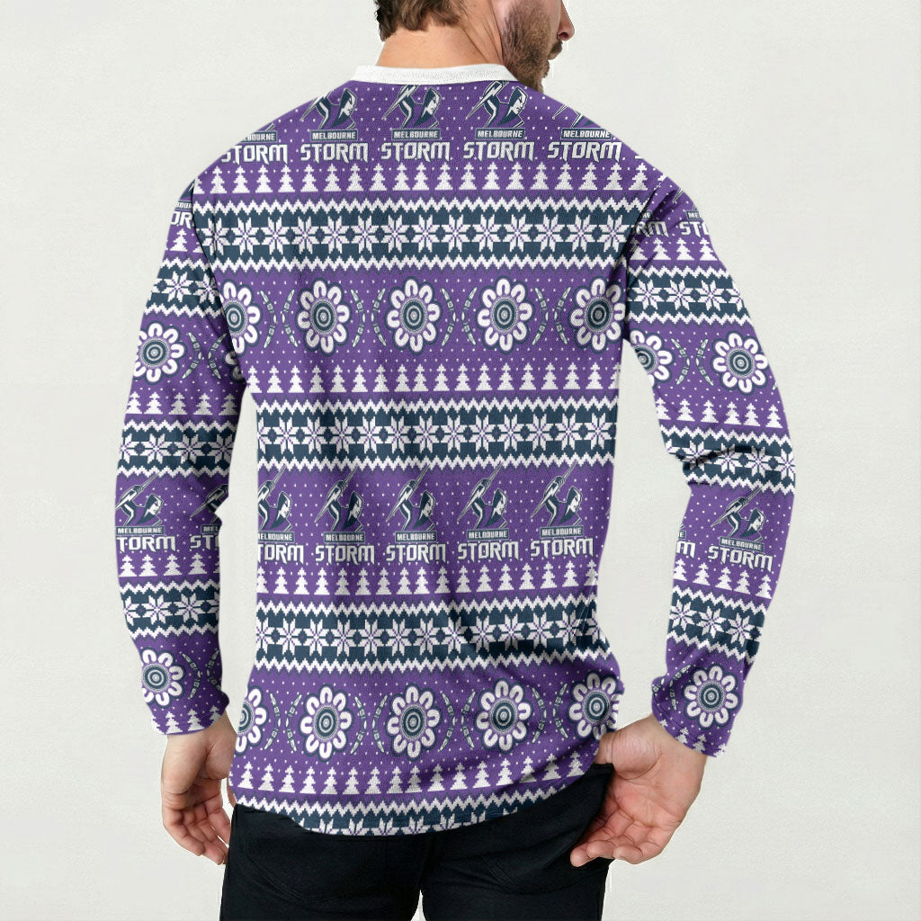 Storm Rugby Christmas Button Sweatshirt Aboriginal Seamless Cardigan Inspired