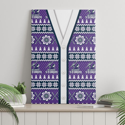 Storm Rugby Christmas Canvas Wall Art Aboriginal Seamless Cardigan Inspired