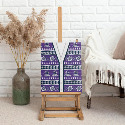 Storm Rugby Christmas Canvas Wall Art Aboriginal Seamless Cardigan Inspired