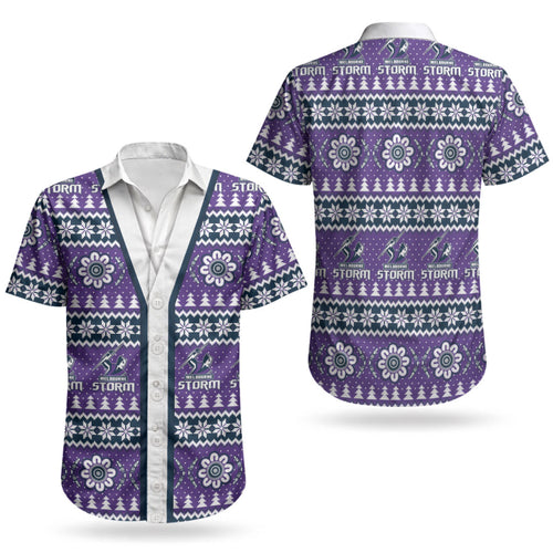 Storm Rugby Christmas Couples Matching Mermaid Dress and Hawaiian Shirt Aboriginal Seamless Cardigan Inspired