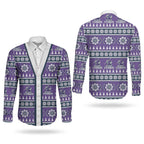 Storm Rugby Christmas Couples Matching Mermaid Dress and Long Sleeve Button Shirt Aboriginal Seamless Cardigan Inspired
