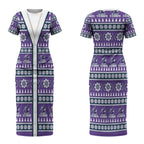 Storm Rugby Christmas Couples Matching Short Sleeve Bodycon Dress and Long Sleeve Button Shirt Aboriginal Seamless Cardigan Inspired