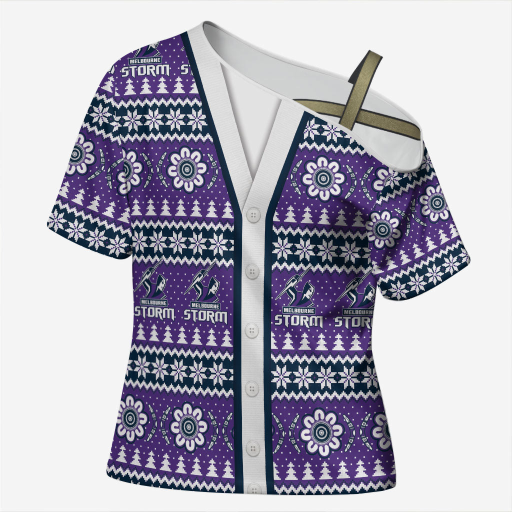 Storm Rugby Christmas Cross Shoulder Shirt Aboriginal Seamless Cardigan Inspired