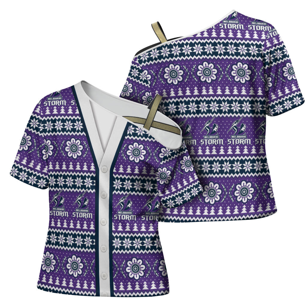 Storm Rugby Christmas Cross Shoulder Shirt Aboriginal Seamless Cardigan Inspired