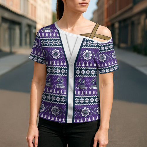 Storm Rugby Christmas Cross Shoulder Shirt Aboriginal Seamless Cardigan Inspired