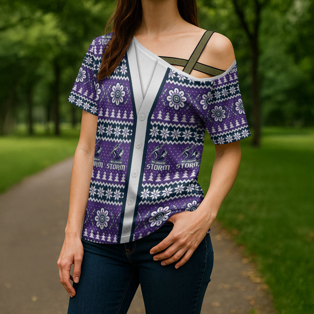 Storm Rugby Christmas Cross Shoulder Shirt Aboriginal Seamless Cardigan Inspired