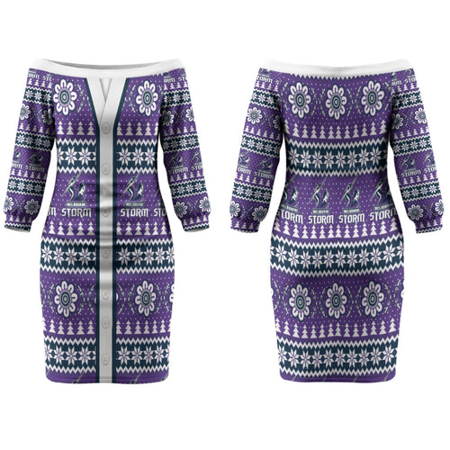 Storm Rugby Christmas Family Matching Off The Shoulder Long Sleeve Dress and Hawaiian Shirt Aboriginal Seamless Cardigan Inspired
