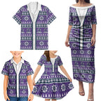 Storm Rugby Christmas Family Matching Puletasi and Hawaiian Shirt Aboriginal Seamless Cardigan Inspired