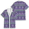 Storm Rugby Christmas Family Matching Puletasi and Hawaiian Shirt Aboriginal Seamless Cardigan Inspired