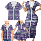 Storm Rugby Christmas Family Matching Short Sleeve Bodycon Dress and Hawaiian Shirt Aboriginal Seamless Cardigan Inspired