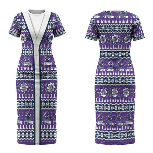 Storm Rugby Christmas Family Matching Short Sleeve Bodycon Dress and Hawaiian Shirt Aboriginal Seamless Cardigan Inspired
