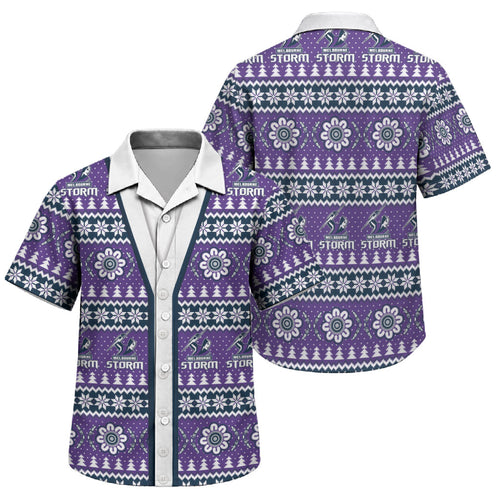 Storm Rugby Christmas Family Matching Short Sleeve Bodycon Dress and Hawaiian Shirt Aboriginal Seamless Cardigan Inspired