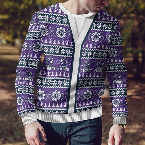Storm Rugby Christmas Ugly Christmas Sweater Aboriginal Seamless Cardigan Inspired