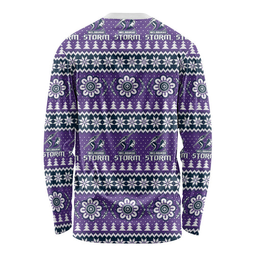 Storm Rugby Christmas Long Sleeve Shirt Aboriginal Seamless Cardigan Inspired