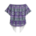 Storm Rugby Christmas Off Shoulder Wrap Waist Top Aboriginal Seamless Cardigan Inspired