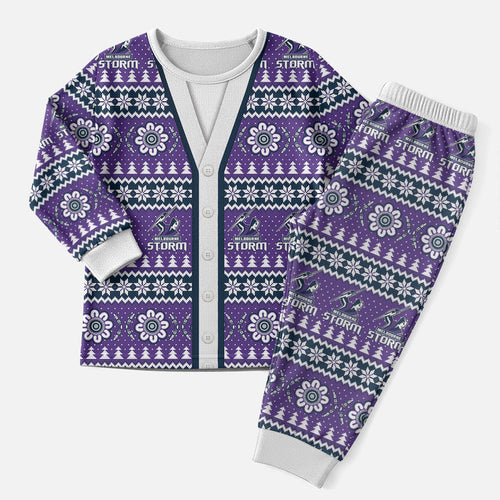 Storm Rugby Christmas Pajama Set Aboriginal Seamless Cardigan Inspired