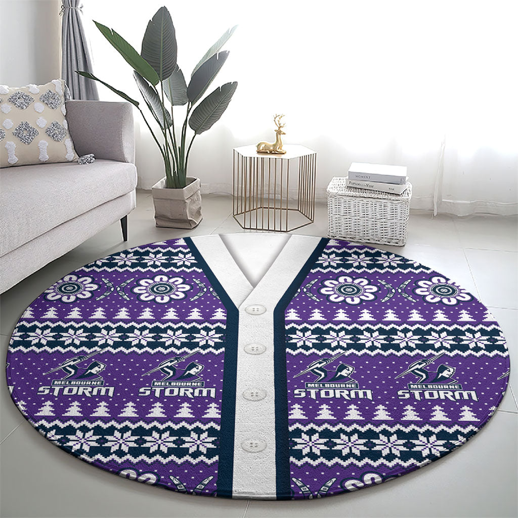 Storm Rugby Christmas Round Carpet Aboriginal Seamless Cardigan Inspired