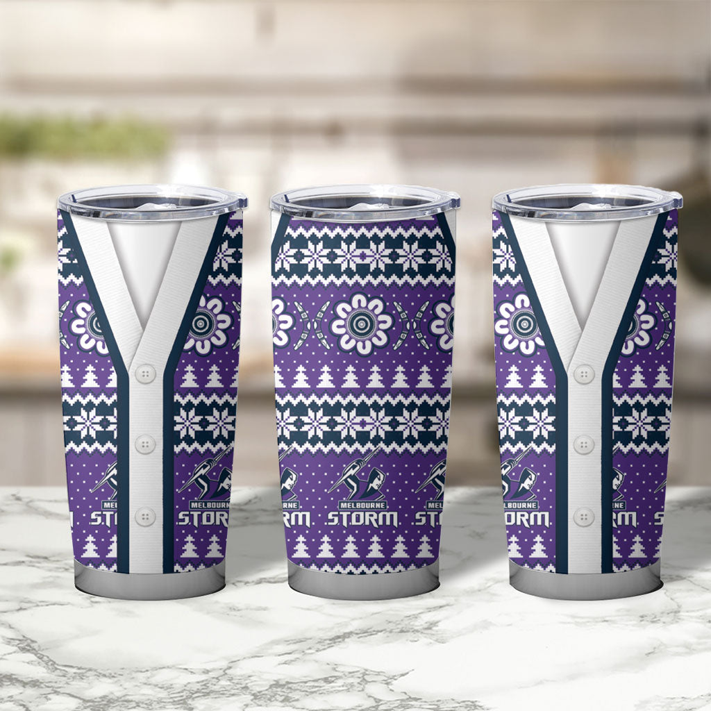 Storm Rugby Christmas Tumbler Cup Aboriginal Seamless Cardigan Inspired