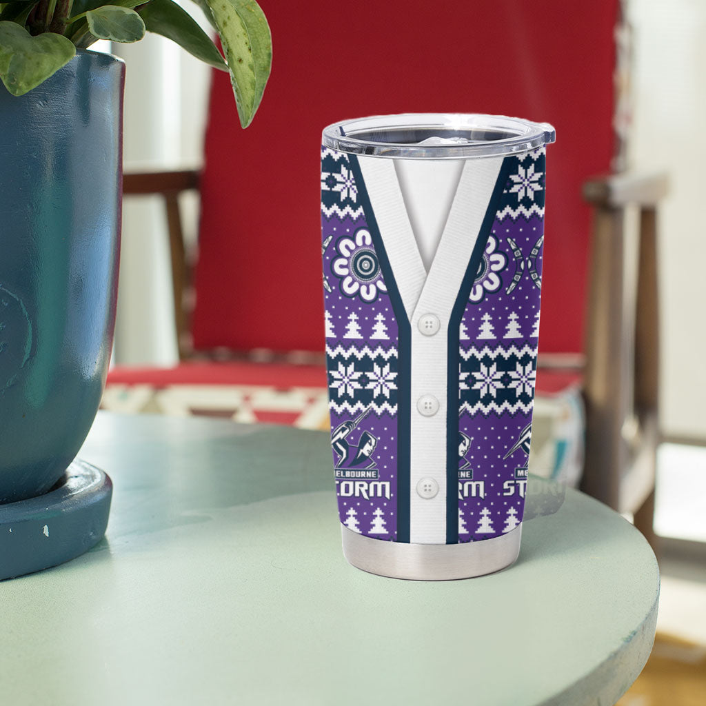 Storm Rugby Christmas Tumbler Cup Aboriginal Seamless Cardigan Inspired