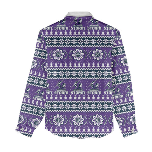 Storm Rugby Christmas Women Casual Shirt Aboriginal Seamless Cardigan Inspired