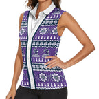 Storm Rugby Christmas Women Sleeveless Polo Shirt Aboriginal Seamless Cardigan Inspired