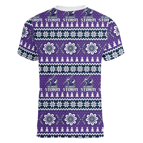 Storm Rugby Christmas Women V-Neck T-Shirt Aboriginal Seamless Cardigan Inspired