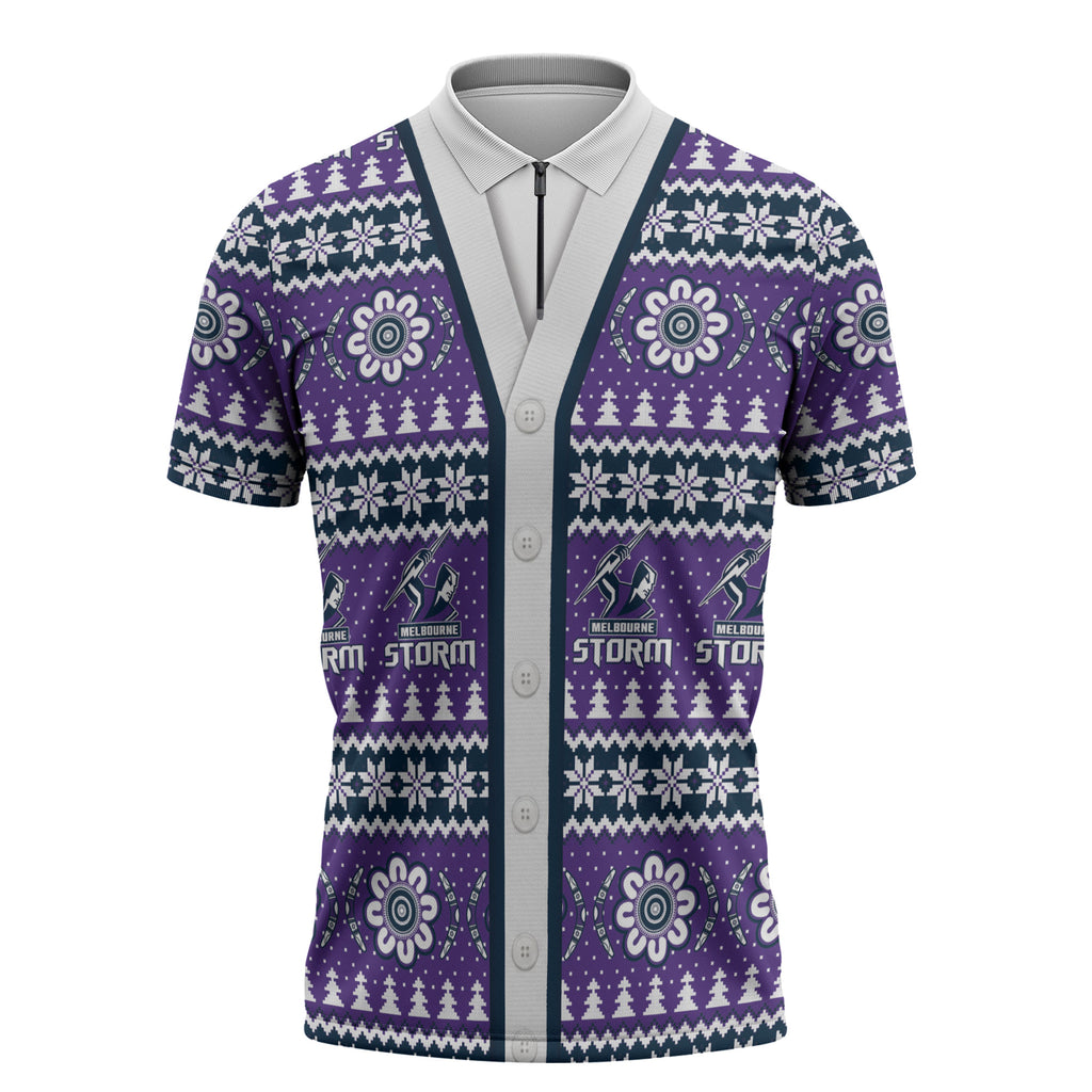 Storm Rugby Christmas Zipper Polo Shirt Aboriginal Seamless Cardigan Inspired