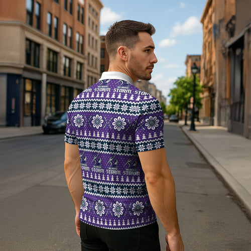 Storm Rugby Christmas Zipper Polo Shirt Aboriginal Seamless Cardigan Inspired