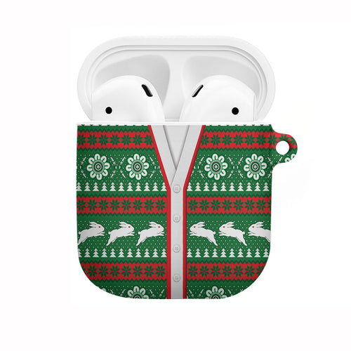 Rabbitohs Rugby Christmas AirPods Case Aboriginal Seamless Cardigan Inspired