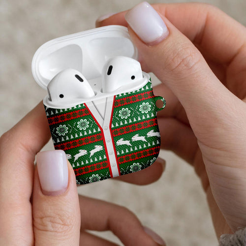 Rabbitohs Rugby Christmas AirPods Case Aboriginal Seamless Cardigan Inspired