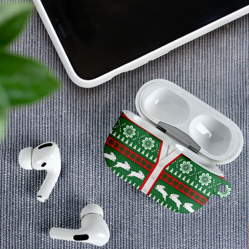 Rabbitohs Rugby Christmas AirPods Case Aboriginal Seamless Cardigan Inspired
