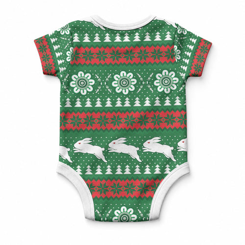 Rabbitohs Rugby Christmas Baby Onesie Aboriginal Seamless Cardigan Inspired