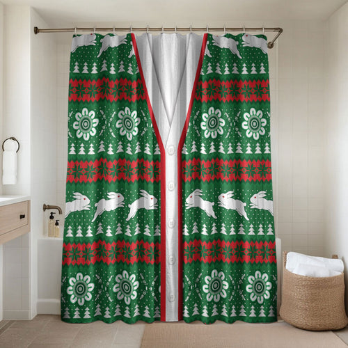 Rabbitohs Rugby Christmas Bathroom Set Aboriginal Seamless Cardigan Inspired