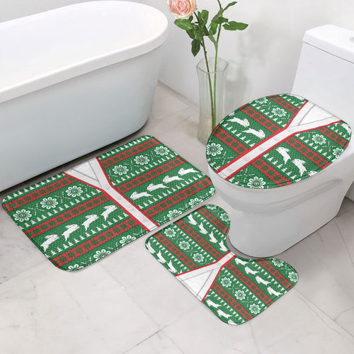 Rabbitohs Rugby Christmas Bathroom Set Aboriginal Seamless Cardigan Inspired