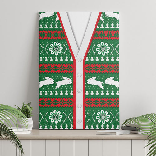 Rabbitohs Rugby Christmas Canvas Wall Art Aboriginal Seamless Cardigan Inspired