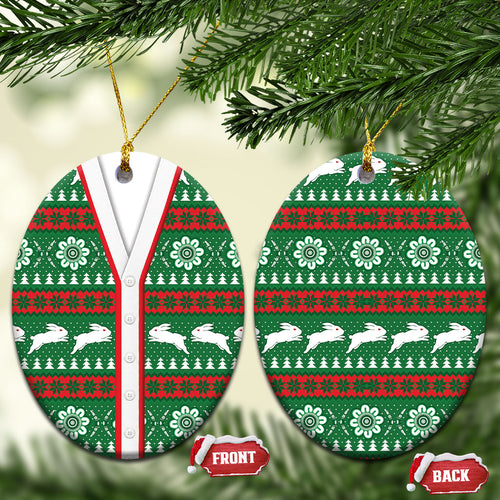 Rabbitohs Rugby Christmas Ceramic Ornament Aboriginal Seamless Cardigan Inspired