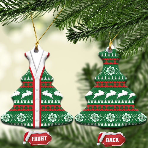 Rabbitohs Rugby Christmas Ceramic Ornament Aboriginal Seamless Cardigan Inspired