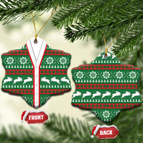 Rabbitohs Rugby Christmas Ceramic Ornament Aboriginal Seamless Cardigan Inspired
