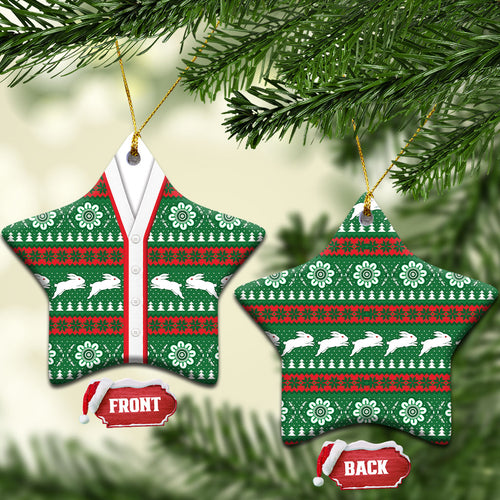 Rabbitohs Rugby Christmas Ceramic Ornament Aboriginal Seamless Cardigan Inspired