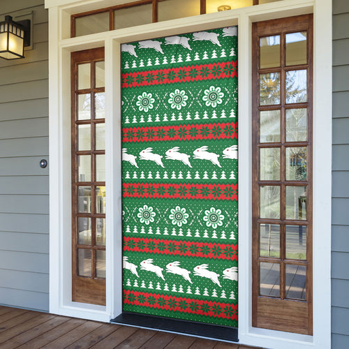 Rabbitohs Rugby Christmas Door Cover Aboriginal Seamless Cardigan Inspired