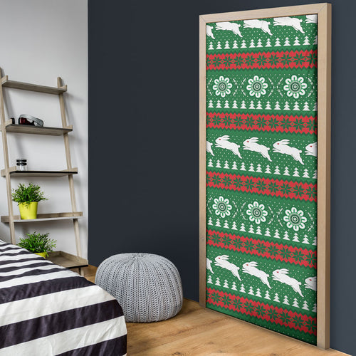 Rabbitohs Rugby Christmas Door Cover Aboriginal Seamless Cardigan Inspired