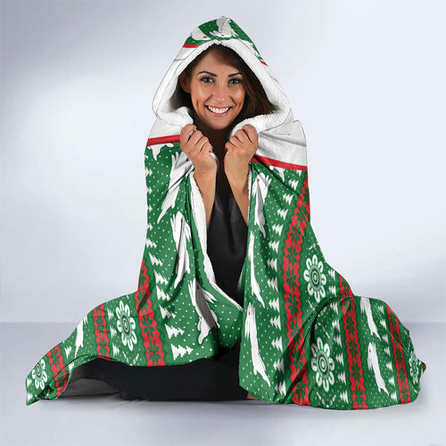 Rabbitohs Rugby Christmas Hooded Blanket Aboriginal Seamless Cardigan Inspired