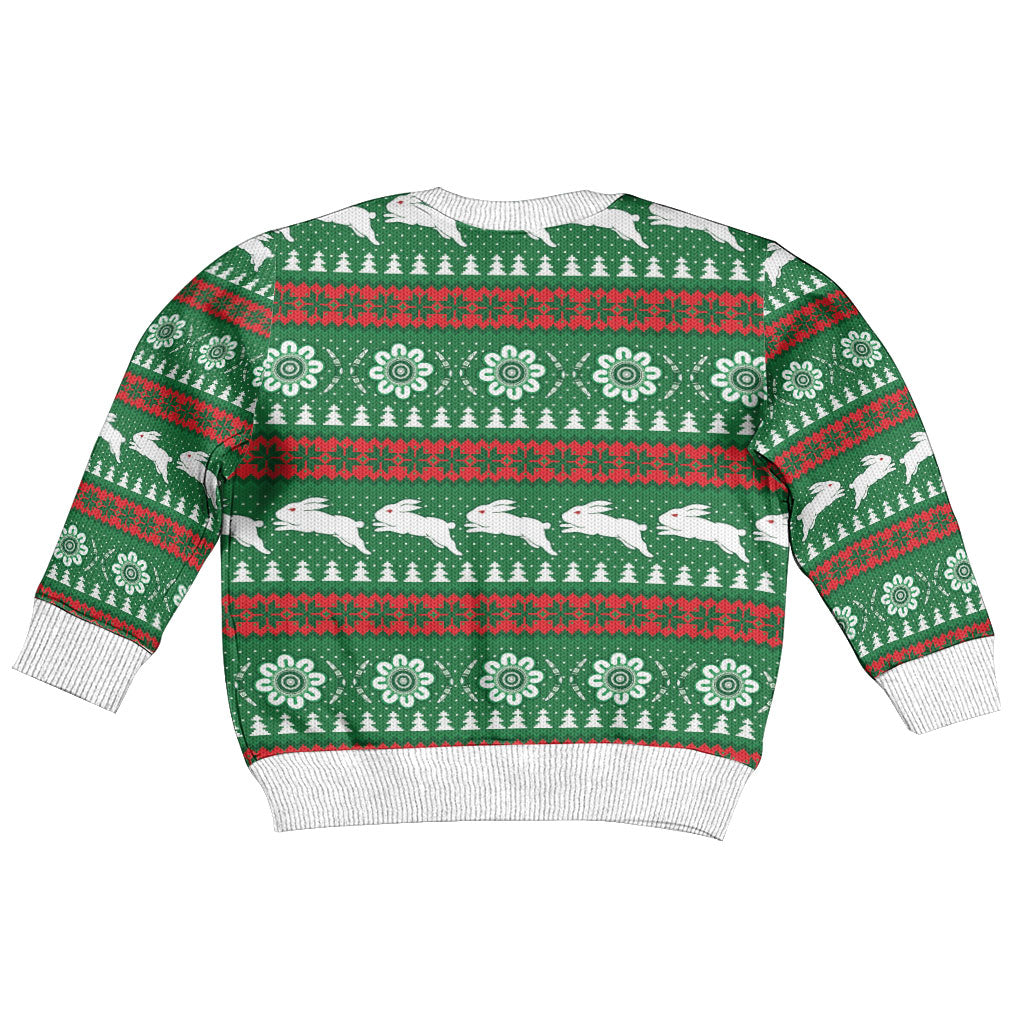 Rabbitohs Rugby Christmas Kid Ugly Christmas Sweater Aboriginal Seamless Cardigan Inspired