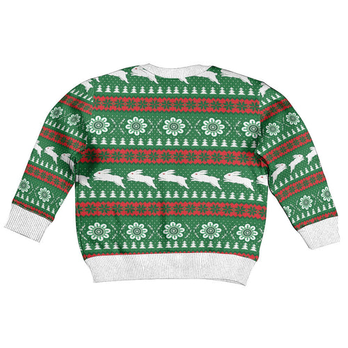 Rabbitohs Rugby Christmas Kid Ugly Christmas Sweater Aboriginal Seamless Cardigan Inspired