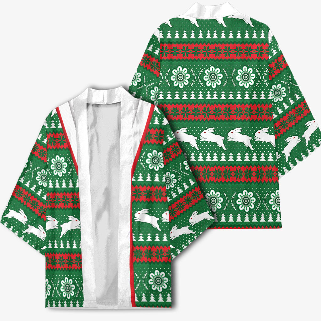 Rabbitohs Rugby Christmas Kimono Aboriginal Seamless Cardigan Inspired